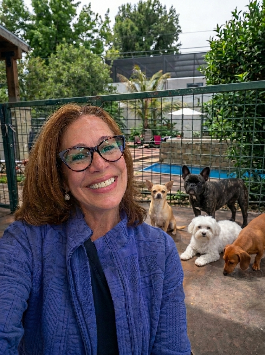Equipe Bruce's Inn com os cães no playground